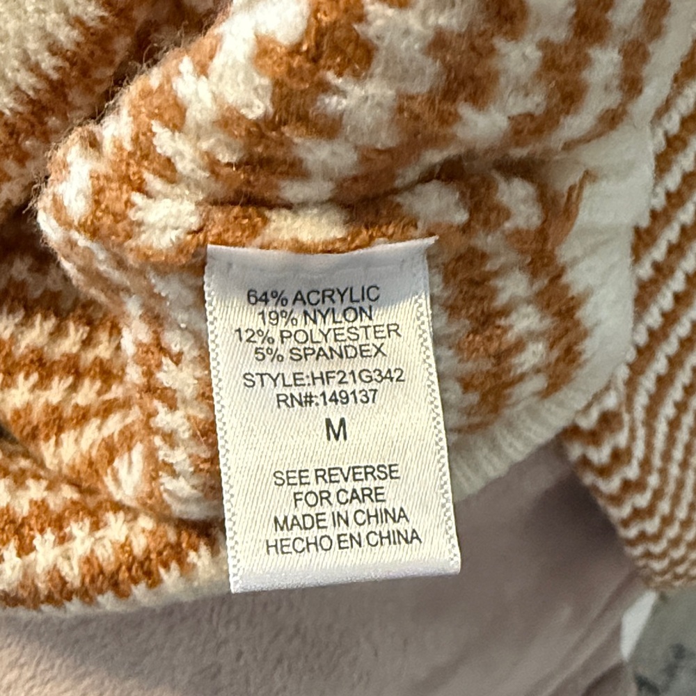 Carly Jean Los Angeles Brown and Cream Striped Sweater - Picture 4 of 4